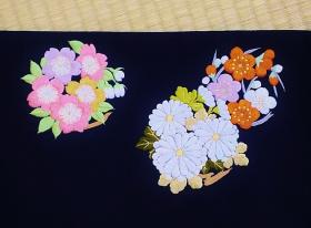 花車柄刺繍袋帯